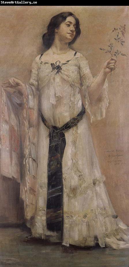 Lovis Corinth Portrat Charlotte Berend in the woman dress